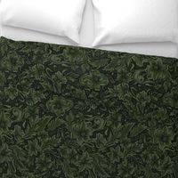 Forest Green acanthus carved leather