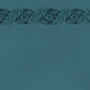 teal blue acanthus band or stripe