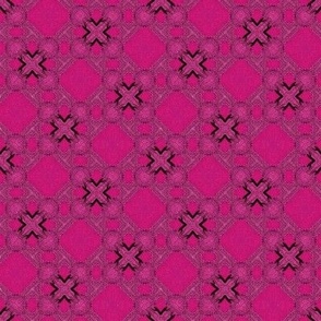 Cohesion 04-02: Retro Urban Distressed Cross Weave Seamless Pattern (Black, Magenta, Viva Magenta, Purple)