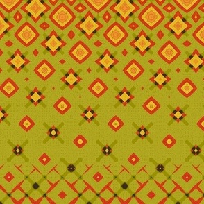 Morphing Diamond Pattern in Green and Orange