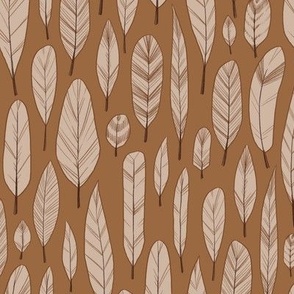 Feather Forest Seamless Pattern - Sand