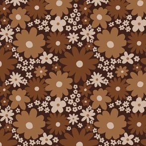 Vintage flower power - earthy browns