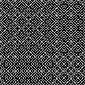 Family Unit - Black White Light Pattern - Ukrainian Ornament - Folk Geometric Ancient Slavic Obereg - Small