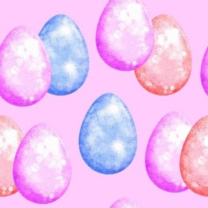 Pink and Blue Easter Glitter Eggs 