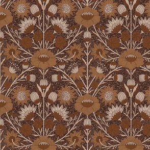 Eclectic Floral Pattern Earth Tones