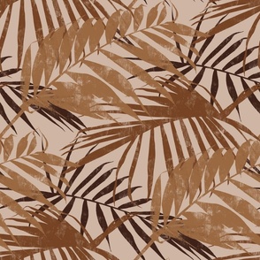 palm leaves - brown & beige