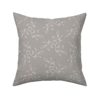 Calligraphy Leaves Soft Taupe by MLT Design Lab
