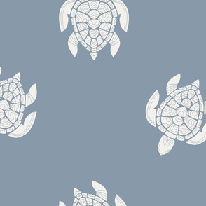 LARGE PRINT sea turtles denim sfx4013 wallpaper fabric