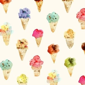 Gelato - watercolor ice cream cones - summer sweet - italian ice-creams for modern nursery kids baby b123-2