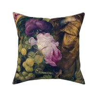 Baroque antiqued Luxury Little Boys With Nostalgic Bold Green Grapes And Purple Peonies 