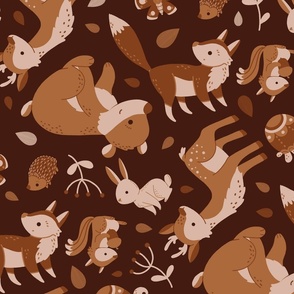 earth tone Forest animals large