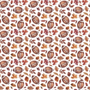 Fall Football and Leaves on White 6 inch