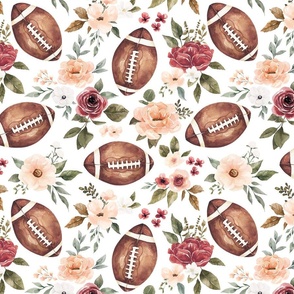 Watercolor Football Floral 12 inch