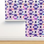 Abstract Purple Watercolor Geometric Shapes