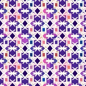 Abstract Purple Watercolor Geometric Shapes