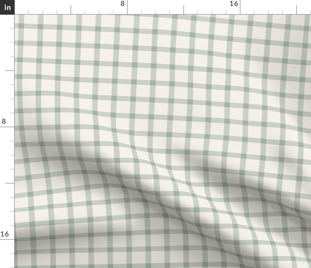 Mint Blue and Cream Farmhouse Gingham Plaid 6 inch