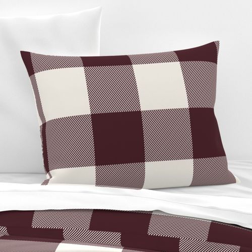 Dark Maroon and Cream Plaid 24 inch