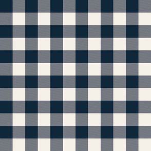 Navy Blue and Cream Plaid 6 inch
