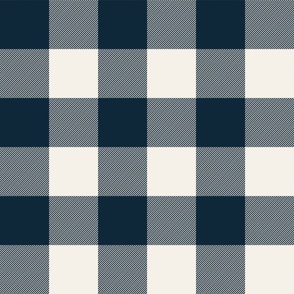 Navy Blue and Cream Plaid 12 inch