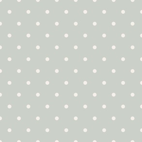Vintage Blue  and Cream Polka Dots 12 inch