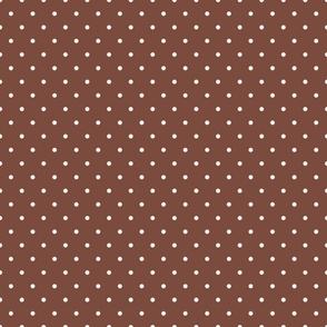 Brown  and Cream Polka Dots 6 inch