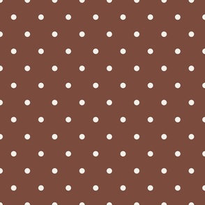 Brown  and Cream Polka Dots 12 inch