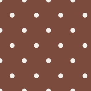 Brown  and Cream Polka Dots 24 inch