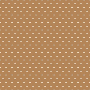 Caramel Brown  and Cream Polka Dots 6 inch