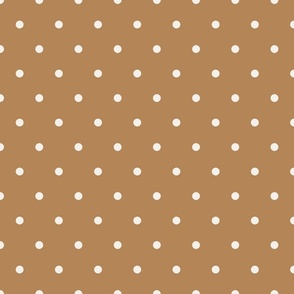 Caramel Brown  and Cream Polka Dots 12 inch