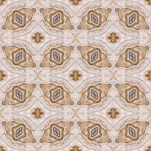Cohesion 05-03: Retro Art Deco Cairo Seamless Pattern (Brown, White, Cream, Tan, Beige, Faux Stone)