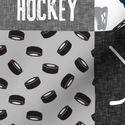 Eat Sleep Hockey - Ice Hockey Patchwork - Hockey Nursery - plaid  - C23