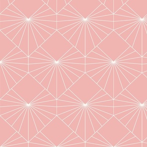 Geo Hearts / medium scale / coral soft pink minimal geometric graphic pattern design with hearts