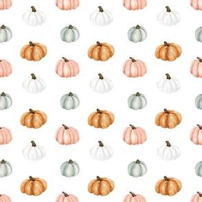 Colorful Watercolor Pink and Blue Pumpkins 12 inch