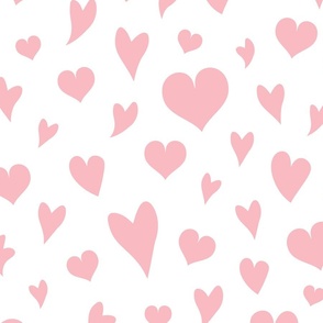 Oversized Love Hearts Pattern - Inverse Pretty Pink
