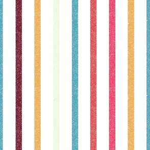 Textured Festive Vertical Thin Stripes LS