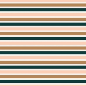 Fall Emerald Green and Caramel Brown Stripes 6 inch