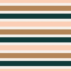 Fall Emerald Green and Caramel Brown Stripes 12 inch