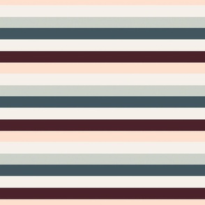 Autumn Maroon and Pink Stripes 12 inch