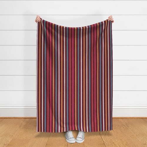 Textured Mulberry Vertical Thin Stripes LS