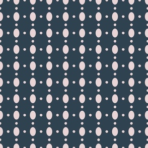 Luxurious oval shapes and dots pattern in pink and blue