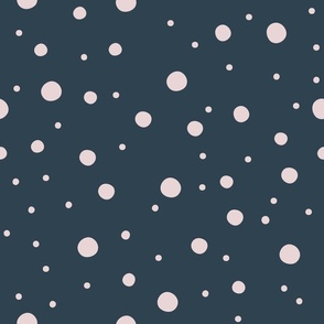 Navy blue and pink abstract polka dots pattern