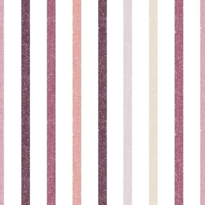 Textured Plum Berry Vertical Thin Stripes LS