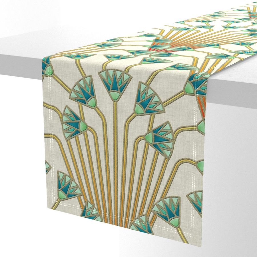 papyrus flowers (light, teal flowers)