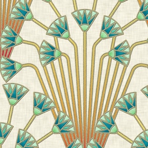 papyrus flowers (light, teal flowers)