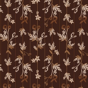 HE50400 Chocolate Callaway Floral Wallpaper | Total Wallcovering