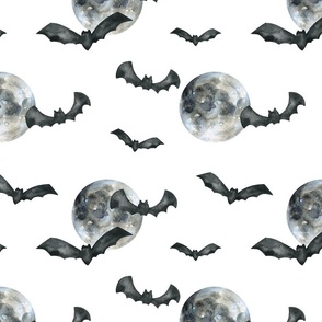 Spooky Night, Full Moon and Halloween Bats 12 inch