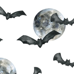 Spooky Night, Full Moon and Halloween Bats 24 inch