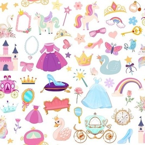 Little Girl Pretty Princess Fairy Tale Pattern