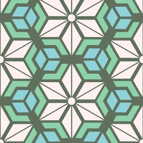 Japanese Hexagon star, moss green, 18 inch