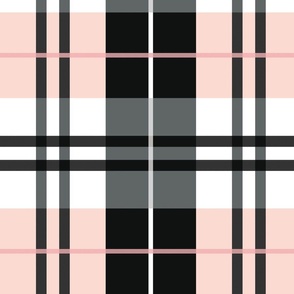 October Moon Pink and Black Halloween Plaid 24 inch